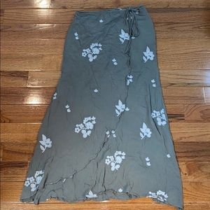 Floral Wrap Maxi Skirt